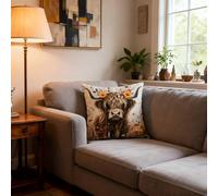 Tivleed Cushion Covers, Highland Cow Cushion Covers, Highland Cow Gifts, 45x45cm Single Sided Pillow Cover with Zipper, Scottish Themed Animal Print Decor for Sofa Living Room