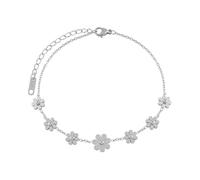 Tivleed Daisy Silver Bracelet for Women - Clover Bracelet, Cute Flower Bracelets for Girls, Ladies Silver Jewellery, Daisies Gifts, Initial Jewelry, Sterling Silver Bracelets for Women