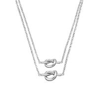 Tivleed Friendship Necklace for Two Best Friends, 2-Piece Set with Card, Steel Grey