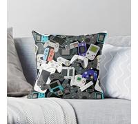 Tivleed Gaming Cushion Cover 45x45cm (1 Piece) - Controller & Console Design Linen Pillow Case for Boys Bedroom, Gaming Room, Sofa & Chair Decor