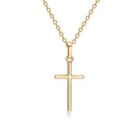Tivleed Gold Cross Necklace Women, Smooth Surface Crucifix Design