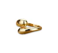 Tivleed Gold-Tone Adjustable Teardrop Ring - Smooth Irregular Design Unisex Jewelry for Women & Men, Perfect for Everyday Wear & Special Occasions