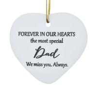 Tivleed Grave Ornaments Memorial Plaques - Acrylic Heart Shape Engraved "FOREVER IN OUR HEARTS" - 7.3x6.8x0.3cm White Plaque for Dad - Memorial Garden Decorations