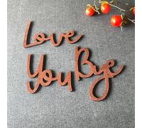 Tivleed Handcrafted Real Wood 'Love You Bye' above Door Sign - Reddish-brown Home Decoration for Hallway, Entryway or Wall Decor with Protective Gift-Ready