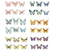 Tivleed Holographic Butterfly Stickers, Scrapbook Stickers, Glitter Stickers - 120 Pcs 60 Styles Waterproof Decorative Stickers for Journal, Crafts, Laptop, DIY, Gift