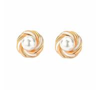 Tivleed Hypoallergenic Pearl Stud Earrings for Women - 1.5cm Shiny Round Pearl, Lightweight Alloy Earrings, Classic Elegant Gift for Wedding, Anniversary, Birthday, Party, Everyday Wear