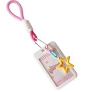 Tivleed Kpop Photocard Holder & Display Frame - 11x6.8cm Organizer with Keychain & Star Pendant for Stray Kids and Decor (White)