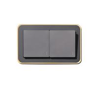 Tivleed Light Switch Surround, Light Switch Cover Plates, Light Switch Sticker, Black Gold Acrylic Switch Plate for Home Wall Decoration (17.3cm x 8.6cm)