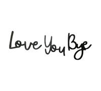 Tivleed Love You Bye Above Door Sign - Handcrafted Wooden Script with Adhesive Dots, Black, for Door, Hallway & Room Decor, Home Decoration
