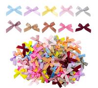 Tivleed Mini Bows, Bows for Crafting, Ribbon Bows - 100PCS Mixed Colour Satin Ribbon Bows, 4x5cm Mini Craft Bows for DIY Gift Wrapping, Wedding, Home Decor, Party Decorations