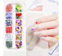 Tivleed Nail Charms, Nail Gems, Nail Rhinestones - Colourful Flat Back Nail Art Jewels with Sparkling Glitter for Nails, Crafts, Clothing Decorations