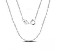 Tivleed Necklaces for Women - 925 Sterling Silver Chains in 40CM and 45CM Lengths, Paperclip Charm Necklace - 15.74 to 18 Inch (Silver, 40cm)