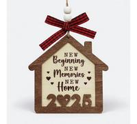 Tivleed New Home Gifts Housewarming Gifts 2025 Wooden Hanging Ornament, Thoughtful Present for New Homeowners First Christmas Keepsake Home Decor Gift for Women & Couples