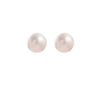 Tivleed Non-Pierced Pearl Earrings for Women - 2-Pack White Round Hoops with Adjustable Triangular Clip & Soft Silicone Pads