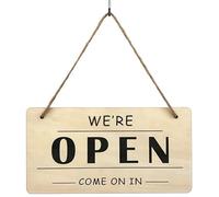 Tivleed Open Closed Sign for Shop, Two Sided Wooden Hanging Business Door Sign with Cord, 5.1in x 9.8in x 0.28in Thick Solid Wooden Vintage Style