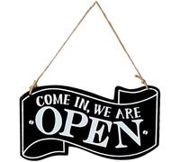 Tivleed Open Closed Sign with Hours of Operation, Double Sided Hanging Wooden Sign for Business, Reversible for Shop, Restaurant, Cafe, Bar, Hotel Door, Window or Wall, 5.3x9.84 Inch