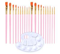 Tivleed Paint Brush Set, Paint Brush, Artists Paint Brushes, 20P Pink With 1P White Paint Palette for Acrylic Oil Watercolor Gouache Face Art Painting for Artists Adults, Children, Kids