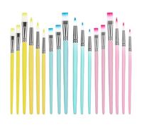 Tivleed Paint Brush Set, Paint Brush, Artists Paint Brushes, Yellow Blue Pink 18P Plastic Handle Brushes for Acrylic, Watercolor & Face, Kids Paint Brushes Set with Colorful Art Supplies