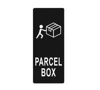 Tivleed Parcel Box, Parcel Box Sign, Parcel Box Outdoor - 2PCS 12x5cm Acrylic Sticker, Black Self-Adhesive Waterproof Label for Packages & Deliveries on House, Mailbox, Office