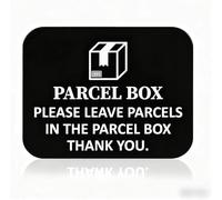 Tivleed Parcel Box Sign, Parcel Box Outdoor Packages & Deliveries Here Sign Black Acrylic 10x10cm Rectangle with Self-Adhesive Sticker for House Office Door Text Parcel Box, 1pc (Black, 10 * 10cm)