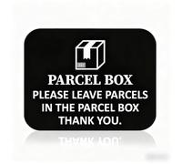 Tivleed Parcel Box Sign, Parcel Box Outdoor Packages & Deliveries Here Sign Black Acrylic 10x10cm Rectangle with Self-Adhesive Sticker for House Office Door Text Parcel Box, 1pc (Black, 10 * 10cm)