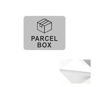 Tivleed Parcel Box Sign, Parcel Box Outdoor, Parcel Box Sticker - Silver Acrylic Self-Adhesive 9x11cm Waterproof Delivery Sign for Post Box, Mailbox, Door