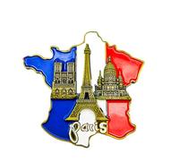 Tivleed Paris Fridge Magnet Souvenirs Gifts - France Map 3D Resin & Metal Fridge Magnets (7.6×7.2cm) | Notre Dame Cathedral, Eiffel Tower French Buildings Decorative Magnets for Fridge