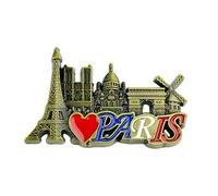 Tivleed Paris Souvenir Metal Fridge Magnet - 3D Iconic French Landmark Design (Eiffel Tower & More) | Travel Keepsake & Decorative Refrigerator Magnet (8×4.8cm)