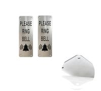 Tivleed Please Ring The Bell Sign 2Pcs -15x5cm Aluminum Door Plaque with Adhesive Backing, Durable Metal Nameplate for House Office Apartment Gate Outdoor (Rustproof, Weatherproof, No Drilling Needed)