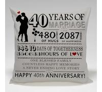 Tivleed Ruby, 40th Wedding, Ruby Wedding 40th Anniversary Pillow Case for Couples - Elegant 45x45cm White Cushion Cover