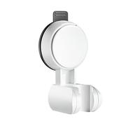 Tivleed Shower Head Holder, Shower Holder, Shower Holder Bracket, Universal Large Suction, Adjustable White Round, No Drilling Bathroom Wall Mount & Extra Adhesive Stick Shower Holder Replacement