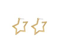 Tivleed Star Earrings for Women Five-Point Star Cut-Out Chunky Silver Tone Elegant Design Fashionable Gift for Her Girls