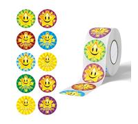 Tivleed Star Stickers, Reward Stickers, Smiley Face Stickers for Kids Teachers - 1000Pcs Colourful Gold Star Stickers for Reward Charts, Classroom Crafts, Behaviour Incentives (2 Rolls, 1 InchB)