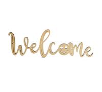 Tivleed Welcome Sign Wooden Blank, Unfinished Laser Cut Wood Wall Decor, DIY Paintable Home Art for Front Door, Farmhouse, Porch, Kitchen, Apartment, 6.8x20x0.4cm(6.8 * 20 * 0.4cm-Smile)