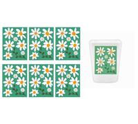 Tivleed Wheelie Bin Stickers, Bin Stickers, Bin Stickers for Wheelie Bins, 6 Sheets Daisy Dustbin Stickers Self-Adhesive Waterproof Flower Decals for Bins Fridge Wall Decoration
