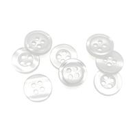 Tivleed White Buttons for Baby Cardigans, 11.5mm 18L, 50 Pcs 4-Hole Resin Sewing Buttons for Shirts, Blouses and Crafts