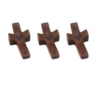 Tivleed Wooden Holding Cross for Prayer - 3pcs Pocket-Sized Religious Crucifix for Adults & Kids, Lightweight Christian Gift for Daily Encouragement, Bible Study, Religious Education