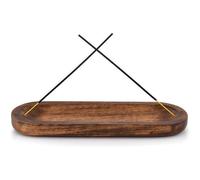 Tivleed Wooden Incense Stick Holder & Burner - 11x4 Inch Ash Catcher with 2-Hole Design, Deep Brown - Home Fragrance Diffuser for Aromatherapy, Room Decor & Meditation Natural Wood Storage Tray