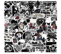 Tivleed Y2K Stickers Pack, 100Pcs Black Aesthetic Vinyl Stickers, Waterproof Kindle Stickers for Laptop, Water Bottle, Skateboard, Guitar, Diary, PVC Decals for Teens Adults, Retro Cartoon Stickers