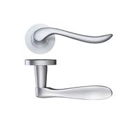 Tivoli Door Lever on Round Rose - Satin Chrome DAT010SC Zoo Hardware