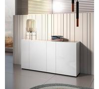 tivoli gloss sideboard 4 doors 6 shelves in white artisan oak top