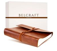 Tivoli Large Recycled Leather Bound Photo Album, MADE IN ITALY, Memory Photo Album, Scrapbook, Picture Album 6x4, Gift Idea, Gift for Family, A4 (23x30 cm) Tan