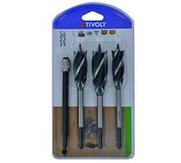 Tivoly 10802720001 Set of 4 Wood Drill Bits with 4 Hexagonal Shank Quick Change + Extension