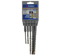 Tivoly 10931070001 - Pack of 5 Drill Bits SDS +, 2 Cuts (Diameter 5, 6 x 110 mm + 6, 8, 10 x 160 mm)