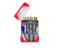 TIVOLY - Broken Screw Extractor Drill Set + TiN Coated HSS Drills - Set of 5 Drills & 5 Extractors N1 Ø 3/32"/N2 Ø 1/8"/N3 Ø 3/16"/N4 Ø 1/4"/N°5 Ø 5/16"