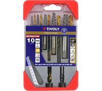 TIVOLY - Set of 5 drill bits and 5 extractors N1 Ø 2.5 mm/N2 Ø 3.2 mm/N3 Ø 4
