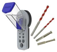 TIVOLY - Water Drilling Guide Kit for Diamond Drill Bits Diameter 5 mm to 15 mm + 2 in 1 Concrete/Tile Drill Bits Ø6-8 mm + Diamond Water Drill Bits for Stoneware Porcelain Ø6-8 mm + Mini Level and