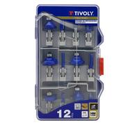 Tivoly XT606470003 Assorted Shape Router Bits, Blue, Set of 12