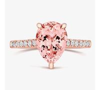 Tivon 18ct Rose Gold Pear-Cut Morganite & Diamond Ring PR-1710-MG N