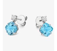 Tivon 18ct White Gold Santa Maria Aquamarine and Diamond Stud Earrings EW-0919-SAQ
